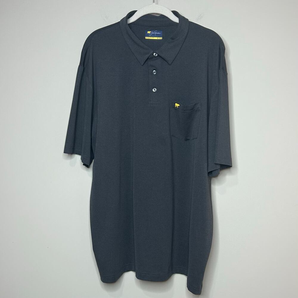 Jack Nicklaus Gray Golf Performance Polo Shirt Size XL Bear Emblem Short Sleeves